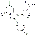 2-(4-BROMOPHENYL)-6-METHYL-1-(3-NITROPHENYL)-5,6,7-TRIHYDROINDOL-4-ONE 结构式