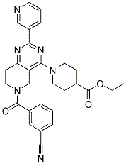1-[6-(3-CYANO-BENZOYL)-2-PYRIDIN-3-YL-5,6,7,8-TETRAHYDRO-PYRIDO[4,3-D]PYRIMIDIN-4-YL]-PIPERIDINE-4-CARBOXYLIC ACID ETHYL ESTER 结构式