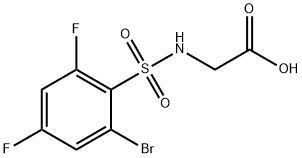 2-(2-溴-4,6-二氟苯磺酰氨基)乙酸 结构式