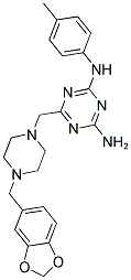 6-((4-(BENZO[D][1,3]DIOXOL-5-YLMETHYL)PIPERAZIN-1-YL)METHYL)-N2-P-TOLYL-1,3,5-TRIAZINE-2,4-DIAMINE 结构式