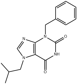 3-苄基-7-(2-甲基丙基)-2,3,6,7-四氢-1H-嘌呤-2,6-二酮 结构式