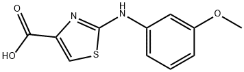 2-(3-METHOXY-PHENYLAMINO)-THIAZOLE-4-CARBOXYLIC ACID 结构式