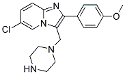 6-CHLORO-2-(4-METHOXY-PHENYL)-3-PIPERAZIN-1-YLMETHYL-IMIDAZO[1,2-A]PYRIDINE 结构式