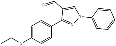 3-(4-(乙硫基)苯基)-1-苯基-1H-吡唑-4-甲醛 结构式