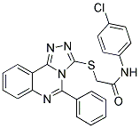 N-(4-CHLOROPHENYL)-2-[(5-PHENYL[1,2,4]TRIAZOLO[4,3-C]QUINAZOLIN-3-YL)THIO]ACETAMIDE 结构式