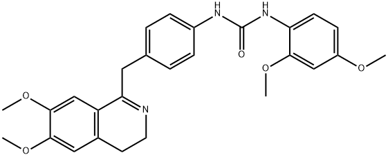 1-(4-((6,7-DIMETHOXY(3,4-DIHYDROISOQUINOLYL))METHYL)PHENYL)-3-(2,4-DIMETHOXYPHENYL)UREA 结构式