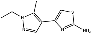 4-(1-乙基-5-甲基-1H-吡唑-4-基)-1,3-噻唑-2-胺 结构式