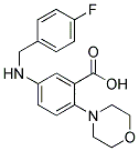 5-[(4-FLUOROBENZYL)AMINO]-2-MORPHOLIN-4-YLBENZOIC ACID 结构式