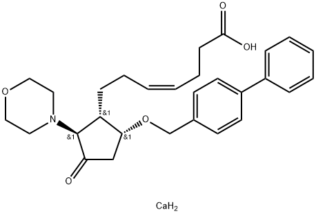 (4Z)-7-[(REL-1S,2S,5R)-5-((1,1'-BIPHENYL-4-YL)METHOXY)-2-(4-MORPHOLINYL)-3-OXOCYCLOPENTYL]-4-HEPTENOIC ACID CALCIUM SALT 结构式