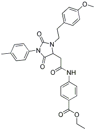 ETHYL 4-(2-(3-(4-METHOXYPHENETHYL)-2,5-DIOXO-1-P-TOLYLIMIDAZOLIDIN-4-YL)ACETAMIDO)BENZOATE 结构式