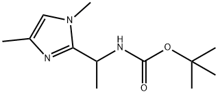 叔丁基(1-(1,4-二甲基-1H-咪唑-2-基)乙基)氨基甲酸酯 结构式
