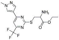 2-AMINO-3-[4-(1-METHYL-1 H-PYRAZOL-4-YL)-6-TRIFLUOROMETHYL-PYRIMIDIN-2-YLSULFANYL]-PROPIONIC ACID ETHYL ESTER 结构式