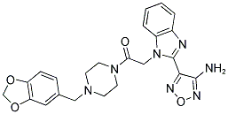 2-(2-(4-AMINO-1,2,5-OXADIAZOL-3-YL)-1H-BENZO[D]IMIDAZOL-1-YL)-1-(4-(BENZO[D][1,3]DIOXOL-5-YLMETHYL)PIPERAZIN-1-YL)ETHANONE 结构式