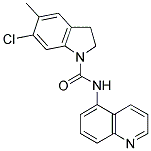 6-CHLORO-5-METHYL-1-5-QUINOLYCARBAMOYL-INDOLINE 结构式