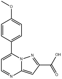 7-(4-甲氧基-苯基)-吡唑[1,5-A]嘧啶-2-羧酸 结构式