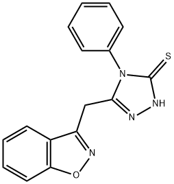 5-(1,2-BENZISOXAZOL-3-YLMETHYL)-4-PHENYL-4H-1,2,4-TRIAZOLE-3-THIOL 结构式