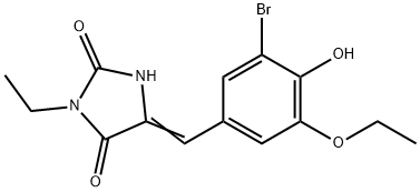 (5E)-5-(3-BROMO-5-ETHOXY-4-HYDROXYBENZYLIDENE)-3-ETHYLIMIDAZOLIDINE-2,4-DIONE 结构式