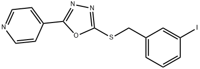 4-[5-[[(3-碘苯基)甲基]硫基]-1,3,4-恶二唑-2-基]吡啶 结构式