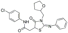 N-(4-CHLOROPHENYL)-2-[4-OXO-2-(PHENYLIMINO)-3-(TETRAHYDRO-2-FURANYLMETHYL)-1,3-THIAZOLIDIN-5-YL]ACETAMIDE 结构式