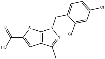1-(2,4-二氯苄基)-3-甲基-1H-噻吩并[2,3-C]吡唑-5-羧酸 结构式