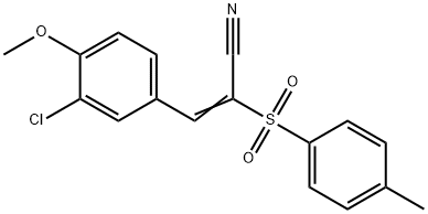 3-(3-CHLORO-4-METHOXYPHENYL)-2-[(4-METHYLPHENYL)SULFONYL]ACRYLONITRILE 结构式
