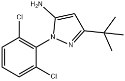 3-(叔丁基)-1-(2,6-二氯苯基)-1H-吡唑-5-胺 结构式