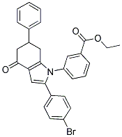 ETHYL 3-(2-(4-BROMOPHENYL)-4-OXO-6-PHENYL-5,6,7-TRIHYDROINDOLYL)BENZOATE 结构式