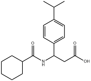 3-[(CYCLOHEXYLCARBONYL)AMINO]-3-(4-ISOPROPYLPHENYL)PROPANOIC ACID 结构式