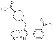 1-[6-(3-NITRO-PHENYL)-IMIDAZO[2,1-B]THIAZOL-5-YLMETHYL]-PIPERIDINE-4-CARBOXYLIC ACID 结构式