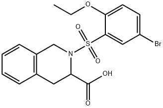 2-(5-溴-2-乙氧基苯磺酰基)-1,2,3,4-四氢异喹啉-3-羧酸 结构式