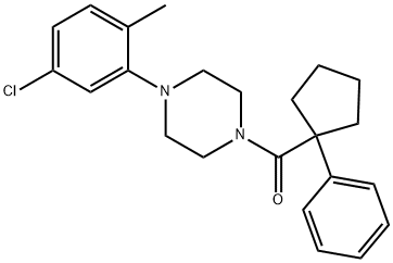 4-(5-Chloro-2-methylphenyl)piperazinyl phenylcyclopentyl ketone 结构式