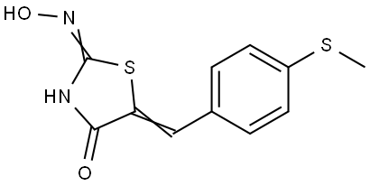 2-(Hydroxyamino)-5-((Z)-[4-(methylsulfanyl)phenyl]methylidene)-1,3-thiazol-4-one 结构式