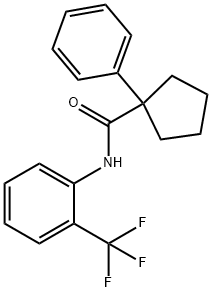 (PHENYLCYCLOPENTYL)-N-(2-(TRIFLUOROMETHYL)PHENYL)FORMAMIDE 结构式