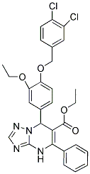 ETHYL 7-(4-(3,4-DICHLOROBENZYLOXY)-3-ETHOXYPHENYL)-5-PHENYL-4,7-DIHYDRO-[1,2,4]TRIAZOLO[1,5-A]PYRIMIDINE-6-CARBOXYLATE 结构式