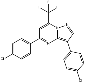 3,5-BIS(4-CHLOROPHENYL)-7-(TRIFLUOROMETHYL)PYRAZOLO[1,5-A]PYRIMIDINE 结构式