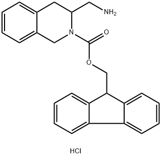 3-AMINOMETHYL-2-FMOC-1,2,3,4-TETRAHYDRO-ISOQUINOLINE HYDROCHLORIDE 结构式