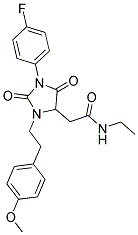N-ETHYL-2-[1-(4-FLUOROPHENYL)-3-(4-METHOXYPHENETHYL)-2,5-DIOXO-4-IMIDAZOLIDINYL]ACETAMIDE 结构式