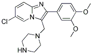 6-CHLORO-2-(3,4-DIMETHOXY-PHENYL)-3-PIPERAZIN-1-YLMETHYL-IMIDAZO[1,2-A]PYRIDINE 结构式