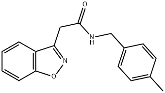 2-(1,2-BENZISOXAZOL-3-YL)-N-(4-METHYLBENZYL)ACETAMIDE 结构式