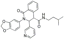 (2-Benzo[3,4-d]1,3-dioxolen-5-yl-1-oxo-3-(3-pyridyl)(4-2,3,4-trihydroisoquinolyl))-N-(3-methylbutyl)formamide 结构式
