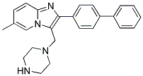 2-BIPHENYL-4-YL-6-METHYL-3-PIPERAZIN-1-YLMETHYL-IMIDAZO[1,2-A]PYRIDINE 结构式