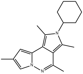 2-CYCLOHEXYL-1,3,4,8-TETRAMETHYL-2H-DIPYRROLO[1,2-B:3',4'-D]PYRIDAZINE 结构式