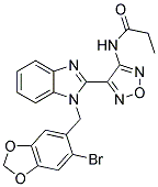 N-(4-{1-[(6-BROMO-1,3-BENZODIOXOL-5-YL)METHYL]-1H-BENZIMIDAZOL-2-YL}-1,2,5-OXADIAZOL-3-YL)PROPANAMIDE 结构式