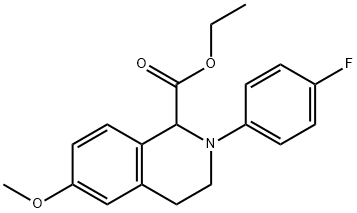 Ethyl 2-(4-fluoro-phenyl)-6-methoxy-1,2,3,4-tetrahydro-isoquinoline-1-carboxylate 结构式