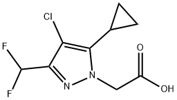 2-[4-氯-5-环丙基-3-(二氟甲基)吡唑-1-基]乙酸 结构式