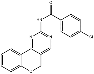 4-CHLORO-N-(5H-CHROMENO[4,3-D]PYRIMIDIN-2-YL)BENZENECARBOXAMIDE 结构式