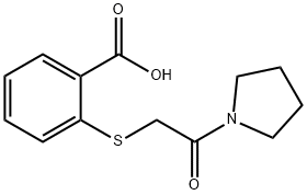 2-((2-氧代-2-(吡咯烷-1-基)乙基)硫代)苯甲酸 结构式