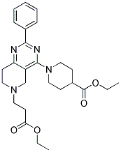 1-[6-(2-ETHOXYCARBONYL-ETHYL)-2-PHENYL-5,6,7,8-TETRAHYDRO-PYRIDO[4,3-D]PYRIMIDIN-4-YL]-PIPERIDINE-4-CARBOXYLIC ACID ETHYL ESTER 结构式