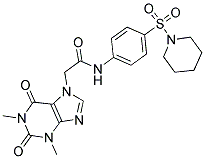 2-(1,3-DIMETHYL-2,6-DIOXO-1,2,3,6-TETRAHYDROPURIN-7-YL)-N-(4-(PIPERIDIN-1-YLSULFONYL)PHENYL)ACETAMIDE 结构式