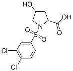 1-[(3,4-DICHLOROPHENYL)SULFONYL]-4-HYDROXYPYRROLIDINE-2-CARBOXYLIC ACID 结构式